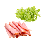 Salad and some slices of ham