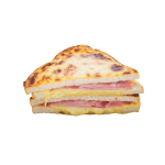 2 triangle-cut ham and cheese toasties
